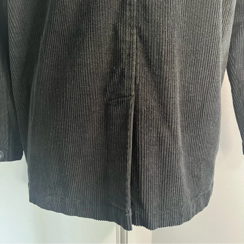 Liz Claiborne LizSport S Petite Black Corduroy Button Front Barn Jacket - Picture 6 of 12